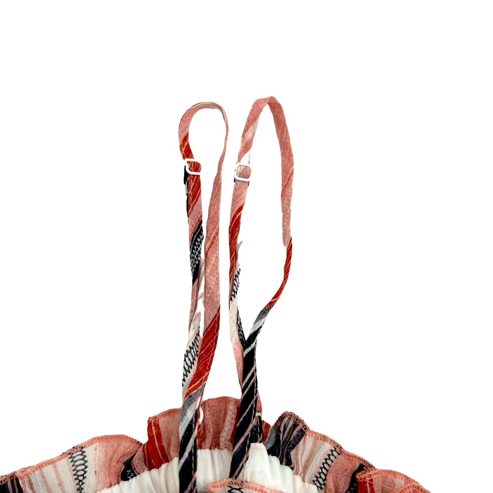 Jack By BB Dakota Multicolor Striped Walk The Line Ruffle Tank Top, Size Large - Picture 6 of 13